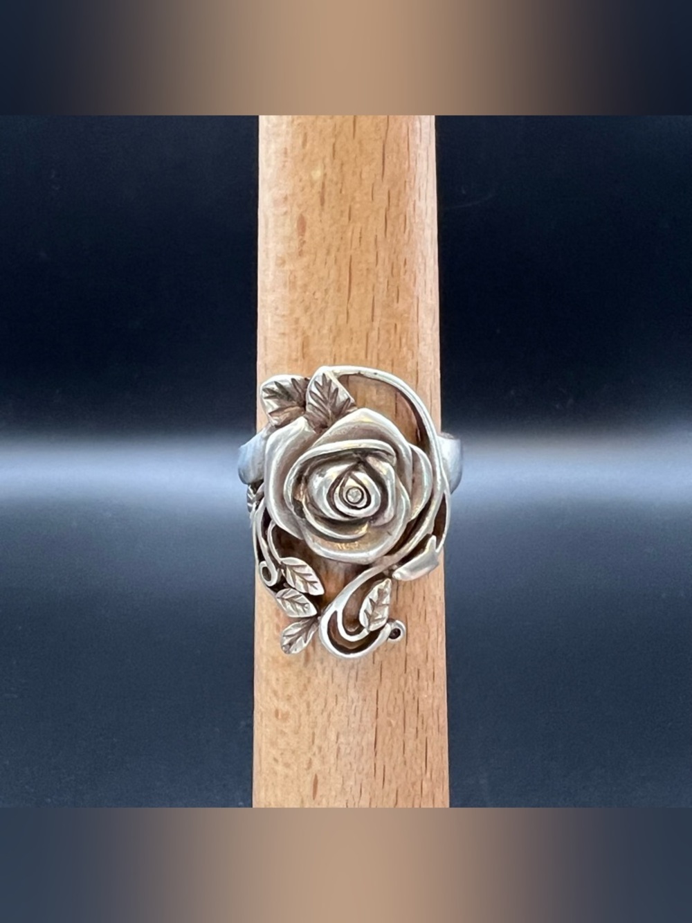 Sterling Silver Avon Rose Ring